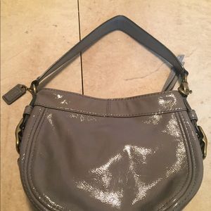 Beige grey mini coach bag